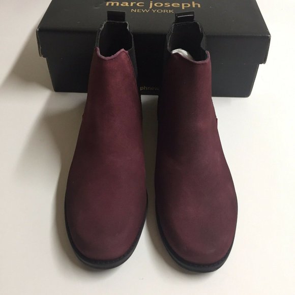 Marc Joseph Men\'s Shoes Williamsburg Wine Nubuck Chelsea Boots Size 5 MJ171010 main image 4